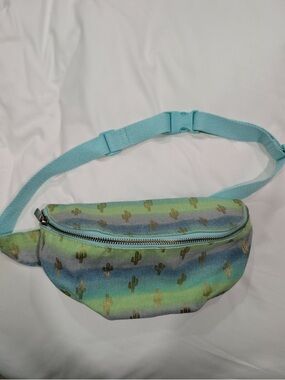 Turquoise Gradient Cactus Print Fanny Pack